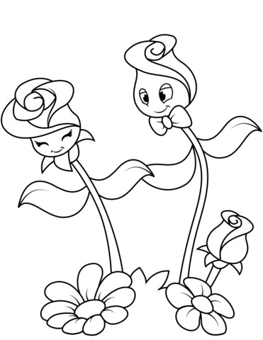 Roses in love coloring book